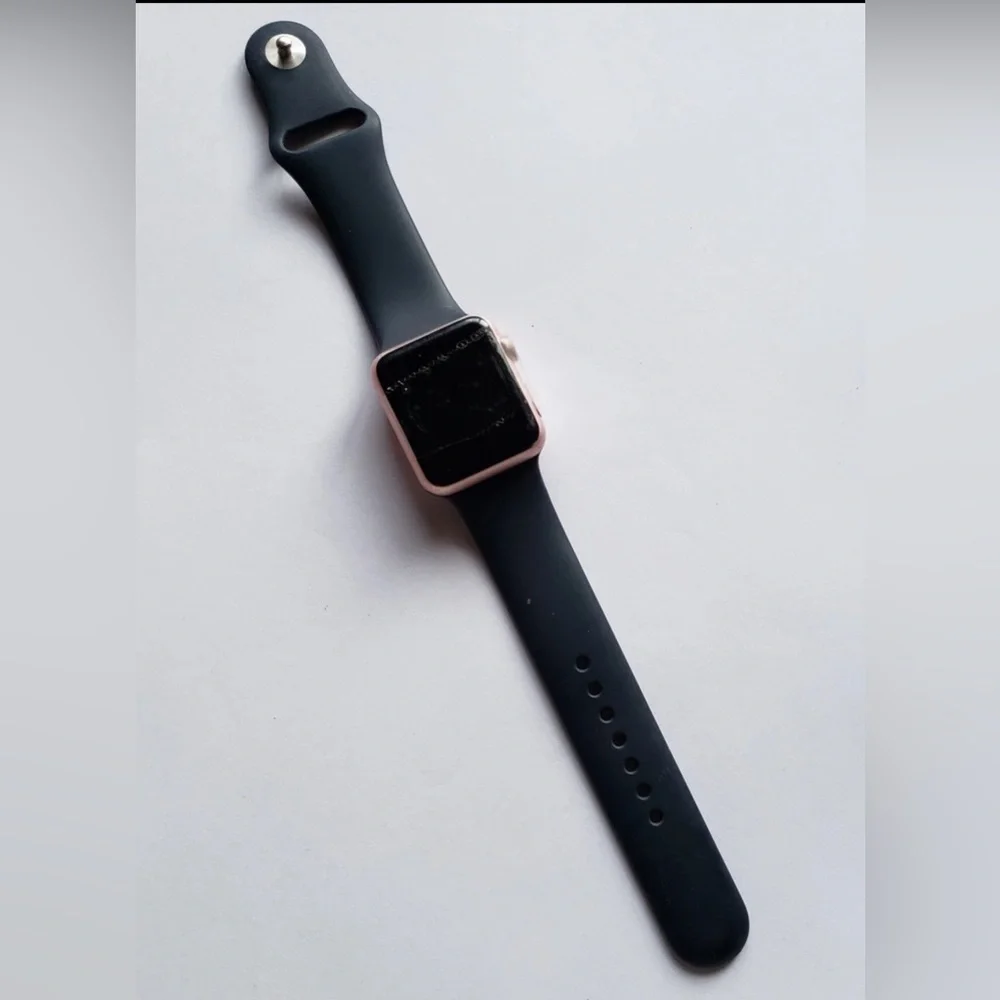 Apple Watch 38mm 7000 Series Rose Gold Black Band
